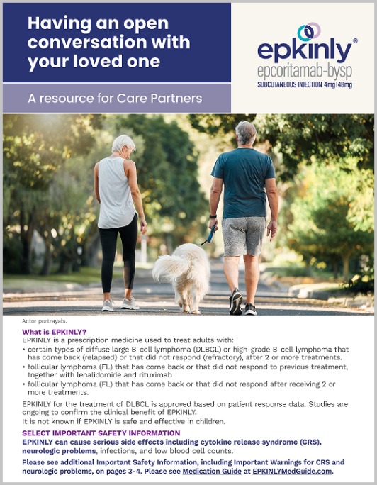 Download the EPKINLY® Care Partner Patient Discussion Guide.